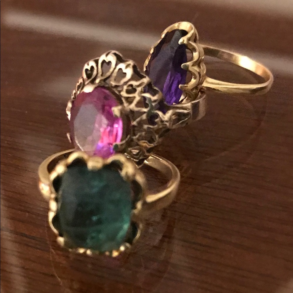 Pink Tourmaline with mini hearts in 14k gold